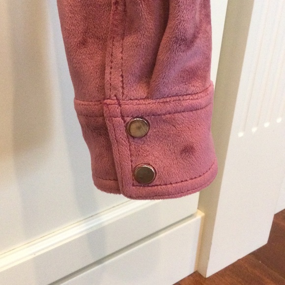 Crushed Velour Super Soft Zippered Mauve/Blush Jacket - Picture 5 of 8